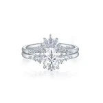 Ethereal Elegance Set - Ovaline & Serenella Moissanite Bridal Set With Marquise Accents