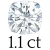 1.1 carat (6 mm)