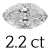 2.2 carat (6.5*13 mm)