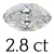 2.8 carat (7*14 mm)