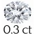 0.3 carat (3*5 mm)