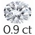 0.9 carat (5*7 mm)