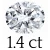 1.4 carat (5.5*8 mm)