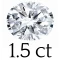 1.5 carat (6*8 mm) 