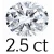 2.5 carat (7*10 mm)