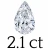 2.1 carat (7*10 mm)