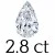 2.8 carat (7*11 mm)