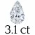 3.1 carat (8*11 mm)