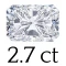 2.7 carat (7*9 mm) 
