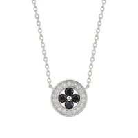 Nightfall - Black Moissanite Halo Pendant with Accented Border