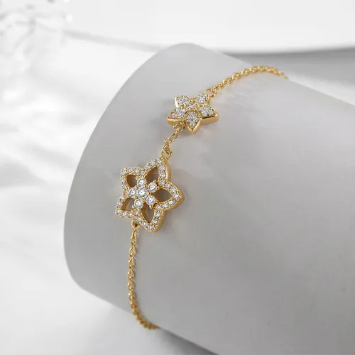 Fiorella - Adjustable Moissanite Flower Charm Bracelet with Pavé Settings - lifestyle