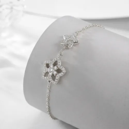 Fiorella - Adjustable Moissanite Flower Charm Bracelet with Pavé Settings - lifestyle