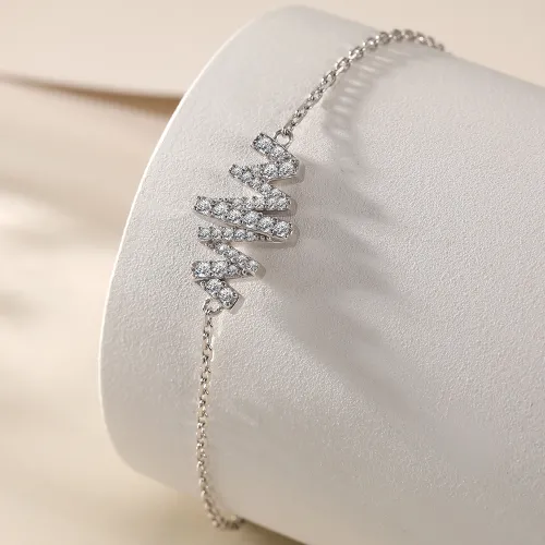 Spiralux - Adjustable Moissanite Bracelet with Pave Symbol Design - lifestyle
