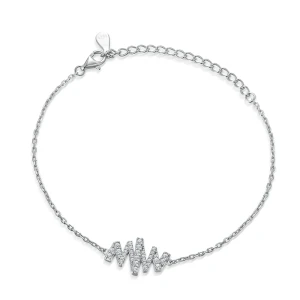 Spiralux - Adjustable Moissanite Bracelet with Pave Symbol Design