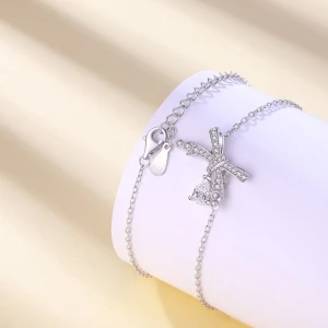 Pearlette - Pear-Shaped Moissanite Bow Bracelet With Pave Setting