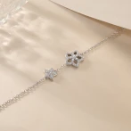 Fiorella - Adjustable Moissanite Flower Charm Bracelet with Pavé Settings