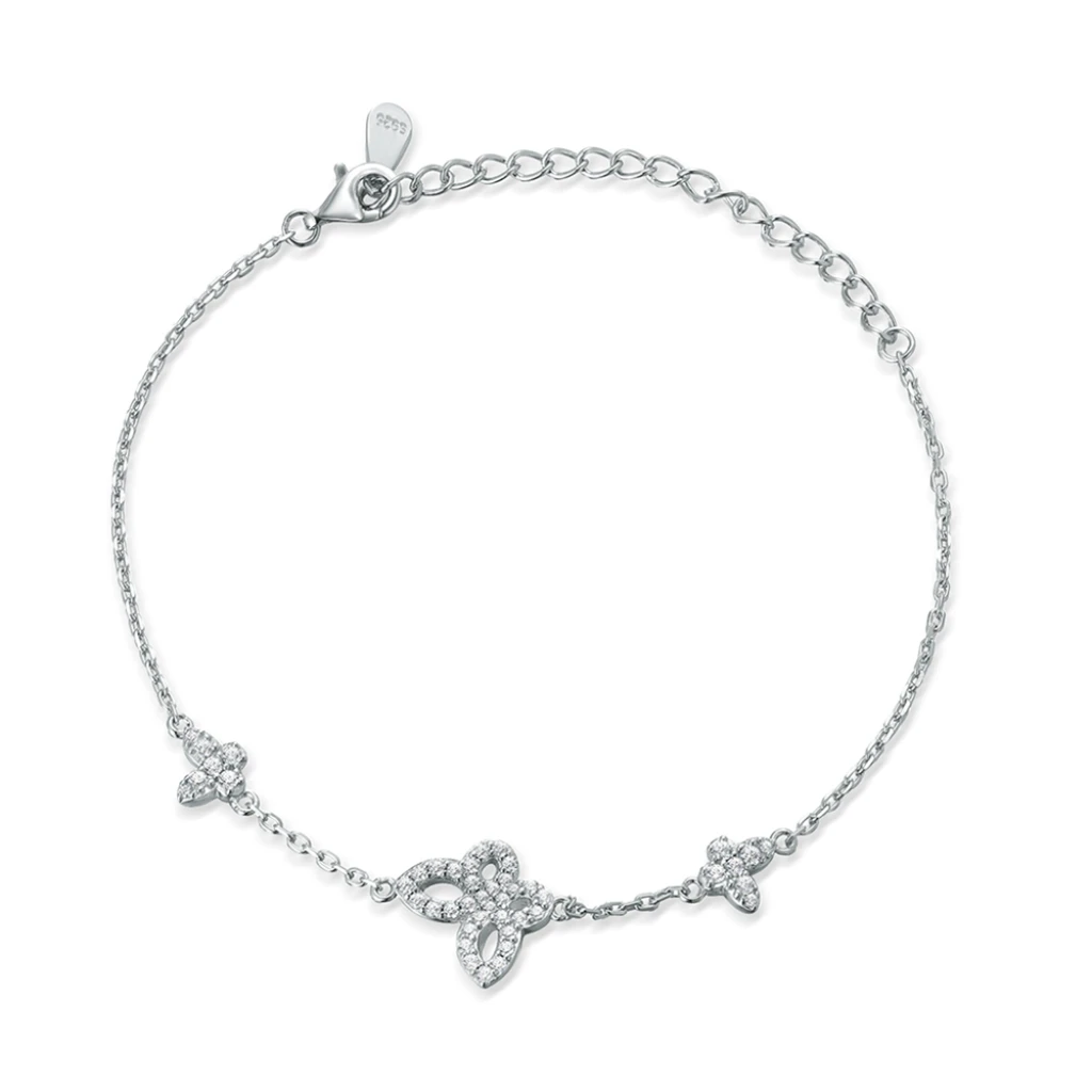 Orchidea - Marquise Moissanite Bracelet with Floral Motifs
