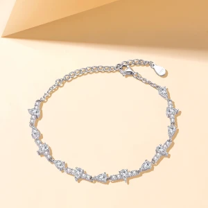 Perlette - Pear Cut Moissanite Bracelet with Elegant Symmetry