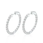 Luminette - Oval Cut Moissanite Channel Set Hoop Earrings