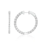 Luminette - Oval Cut Moissanite Channel Set Hoop Earrings