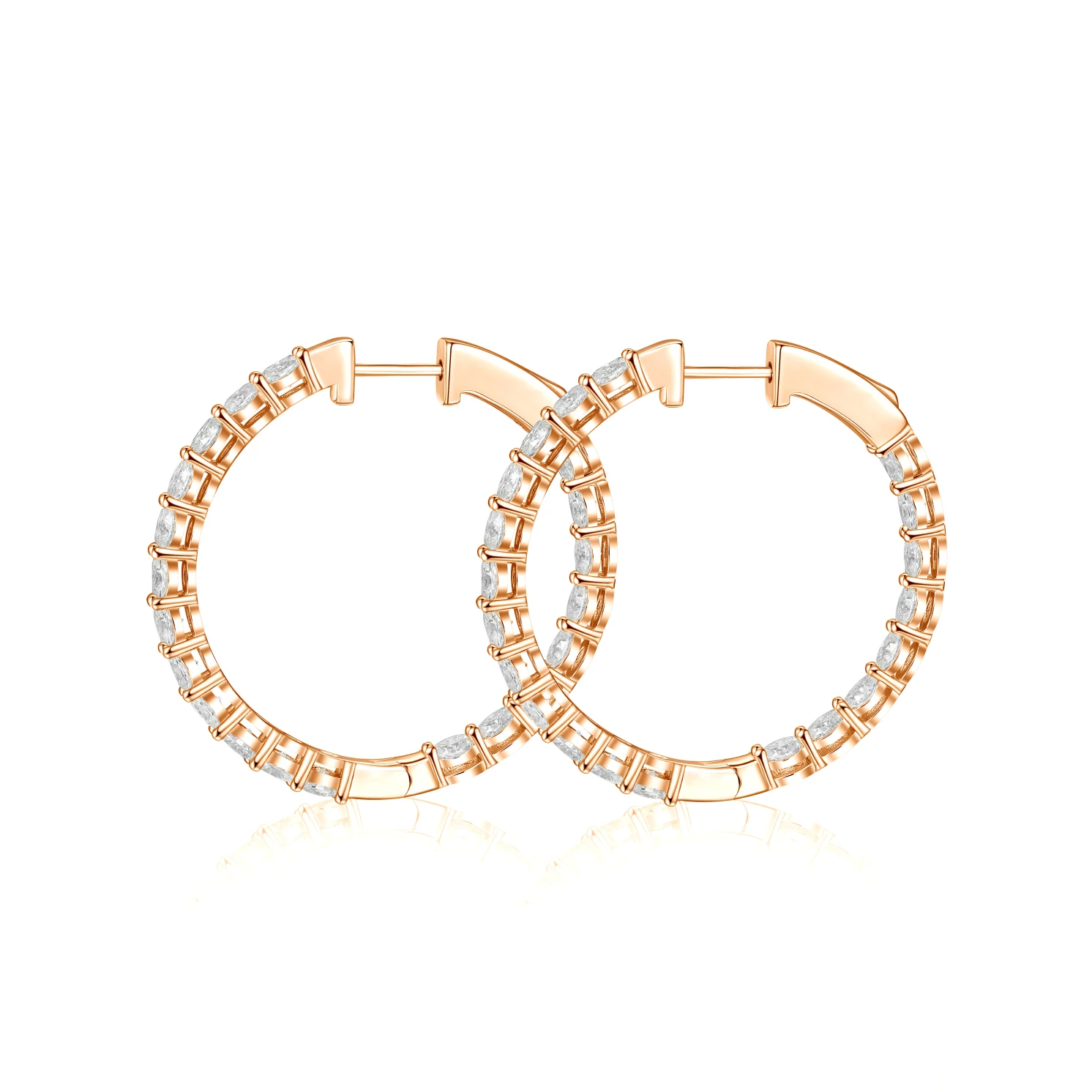 Luminette - Oval Cut Moissanite Channel Set Hoop Earrings