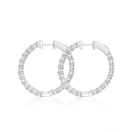 Luminette - Oval Cut Moissanite Channel Set Hoop Earrings