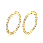 Luminette - Oval Cut Moissanite Channel Set Hoop Earrings