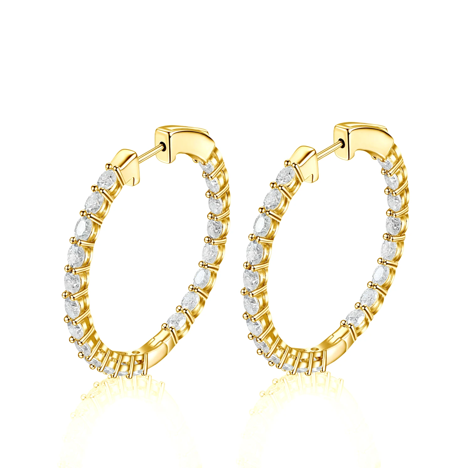 Luminette - Oval Cut Moissanite Channel Set Hoop Earrings