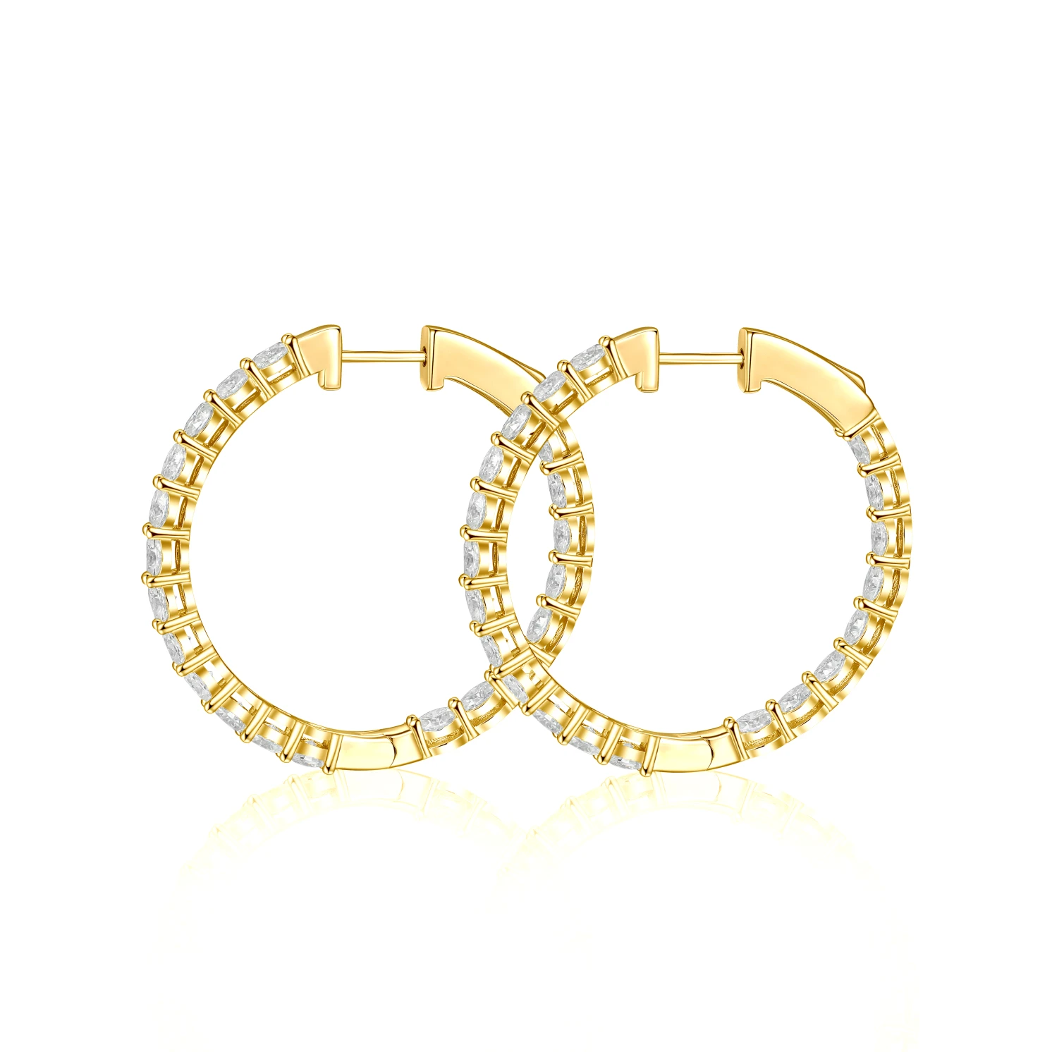 Luminette - Oval Cut Moissanite Channel Set Hoop Earrings