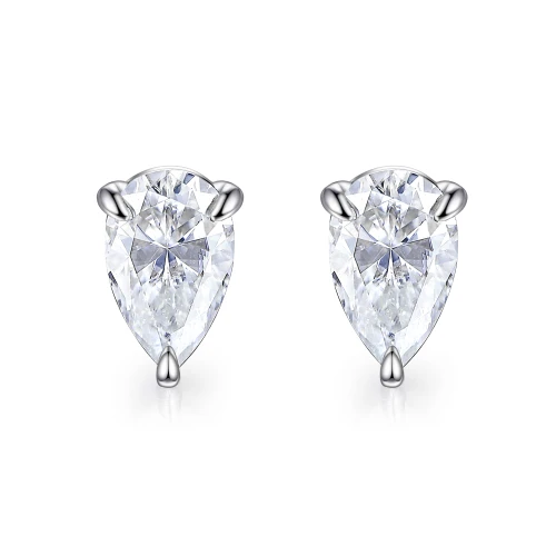 Droplet - Pear Cut Moissanite Stud Earrings