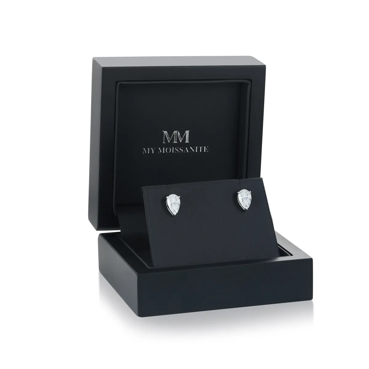 Droplet - Pear Cut Moissanite Stud Earrings