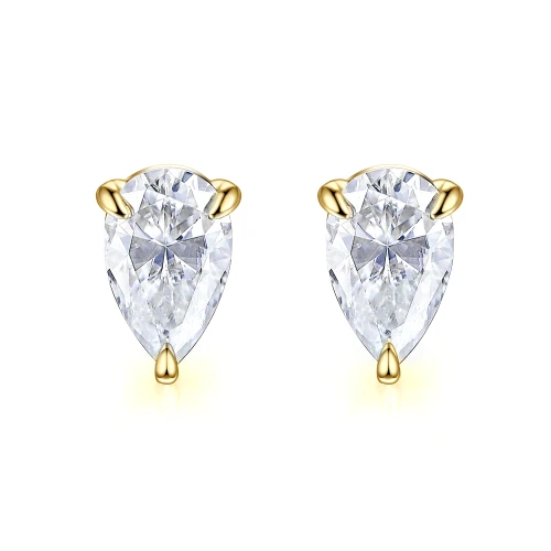 Droplet - Pear Cut Moissanite Stud Earrings