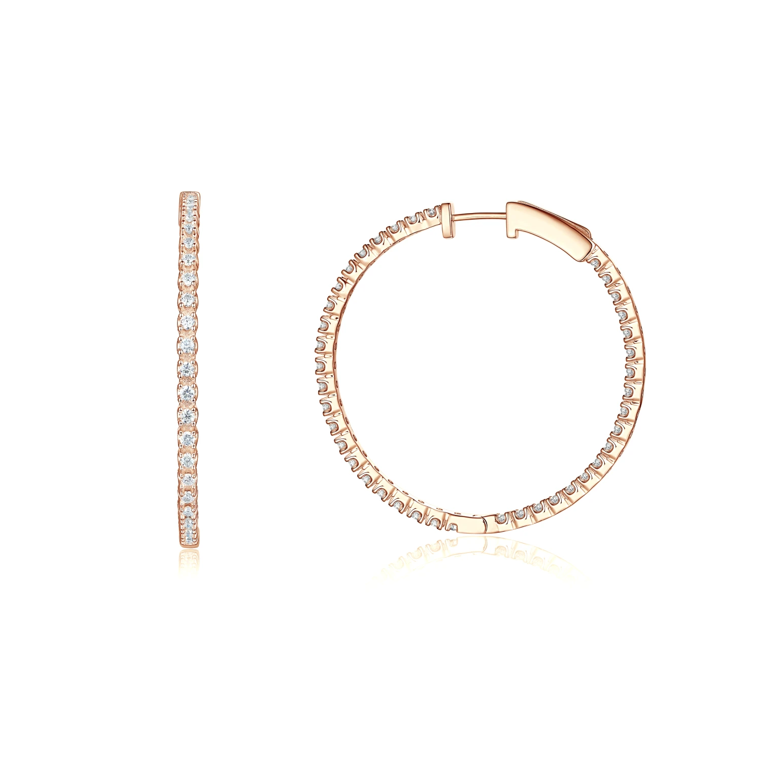 Orbita - Eternity Hoop Earrings With Moissanite Accents Orbita - Eternity Hoop Earrings With Moissanite Accents
