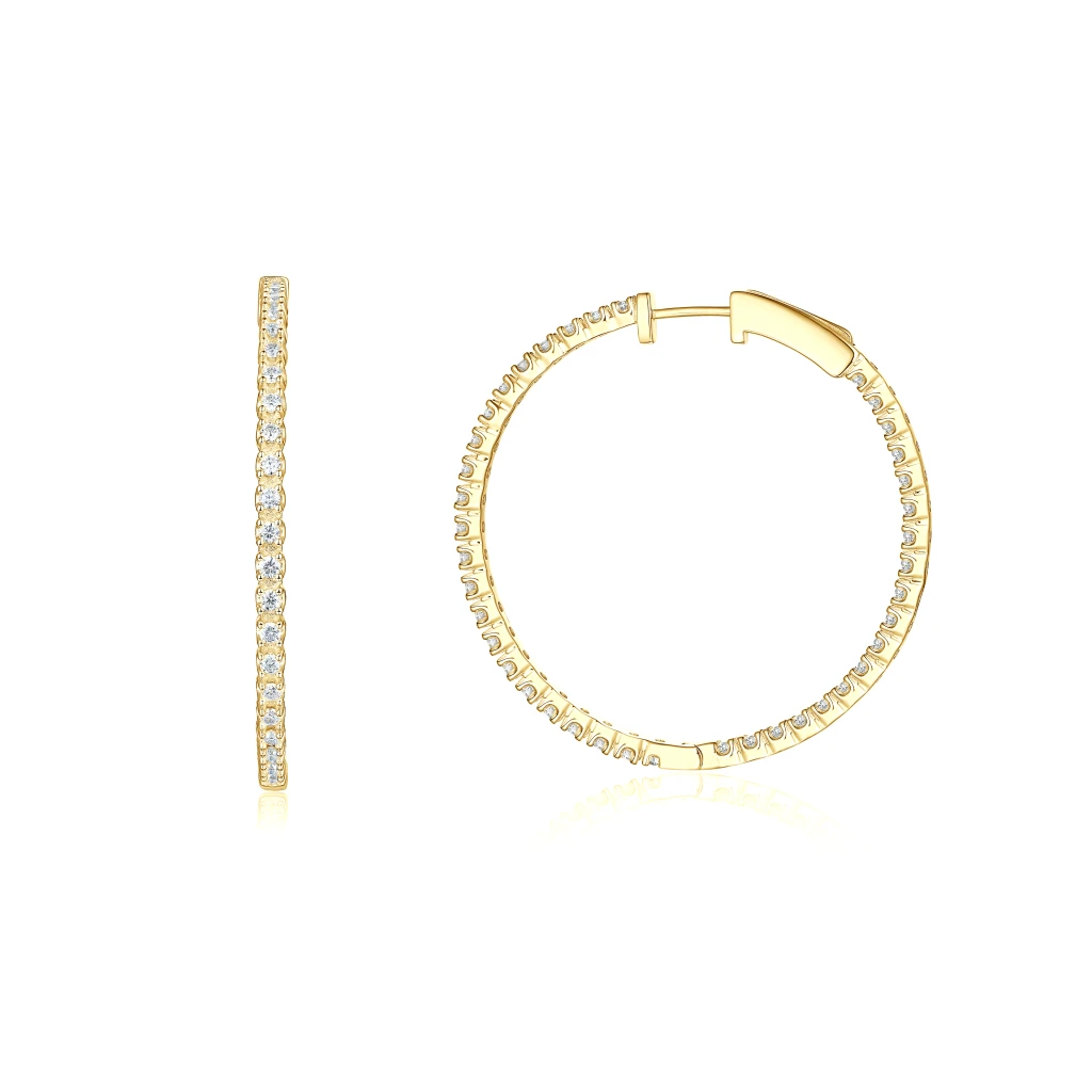 Orbita - Eternity Hoop Earrings With Moissanite Accents
