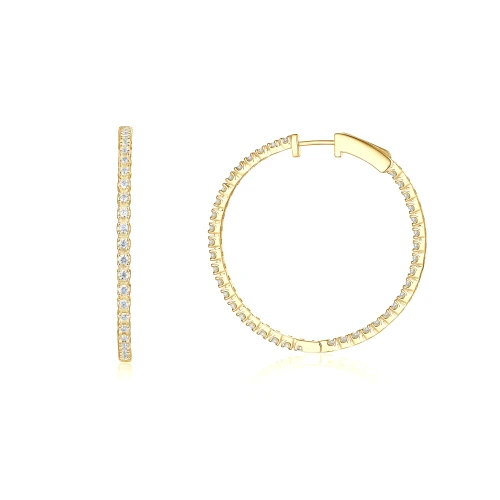Orbita - Eternity Hoop Earrings With Moissanite Accents