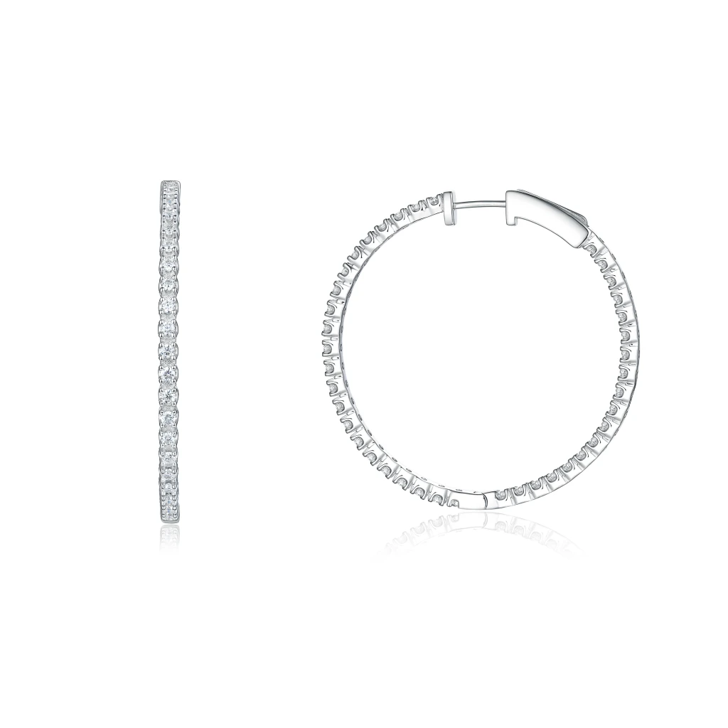 Orbita - Eternity Hoop Earrings With Moissanite Accents