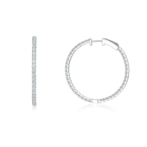 Orbita - Eternity Hoop Earrings With Moissanite Accents
