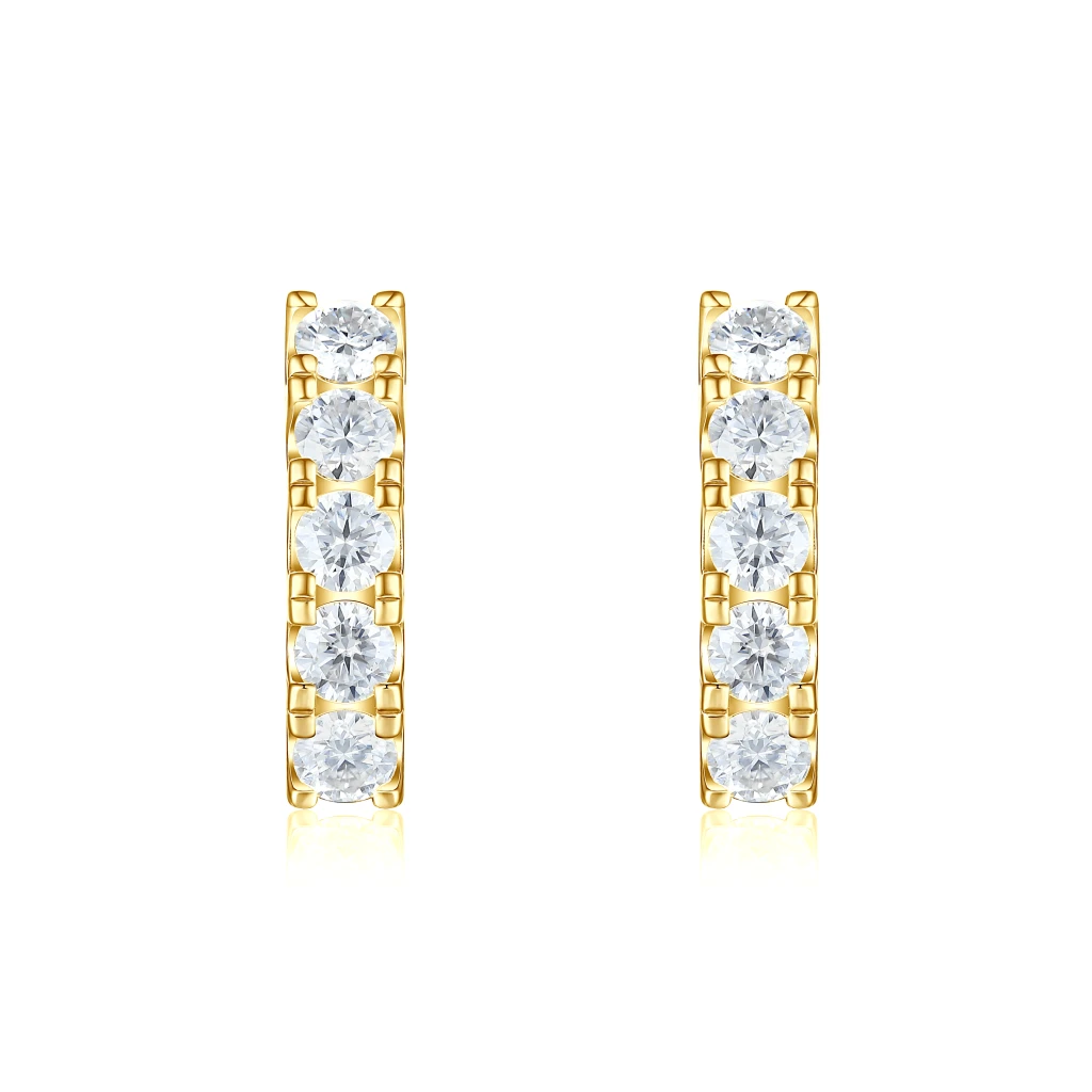 Cascade - Linear Moissanite Hoop Earrings
