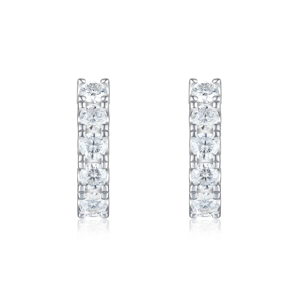Cascade - Linear Moissanite Hoop Earrings