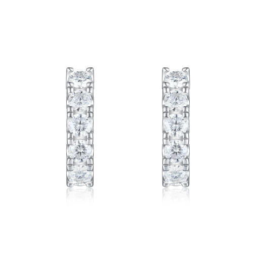 Cascade - Linear Moissanite Hoop Earrings