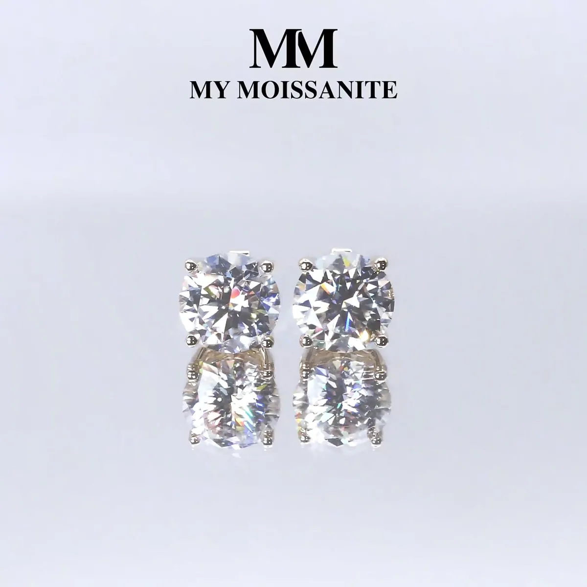 Helix - Secure Screw Back Moissanite Stud Earrings