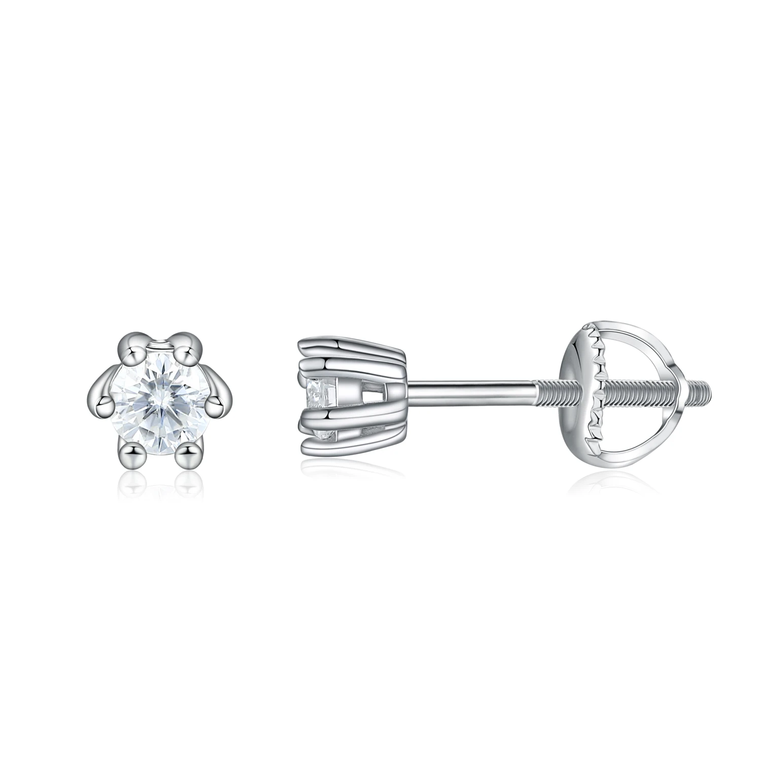 Zephyra - Elegant Screwback Moissanite Stud Earrings Zephyra - Elegant Screwback Moissanite Stud Earrings