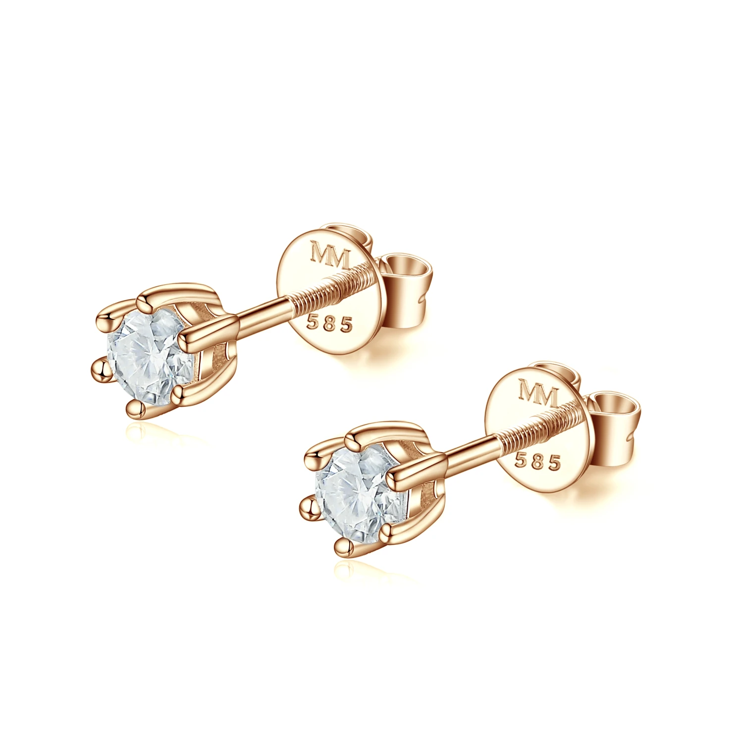 Zephyra - Elegant Screwback Moissanite Stud Earrings Zephyra - Elegant Screwback Moissanite Stud Earrings