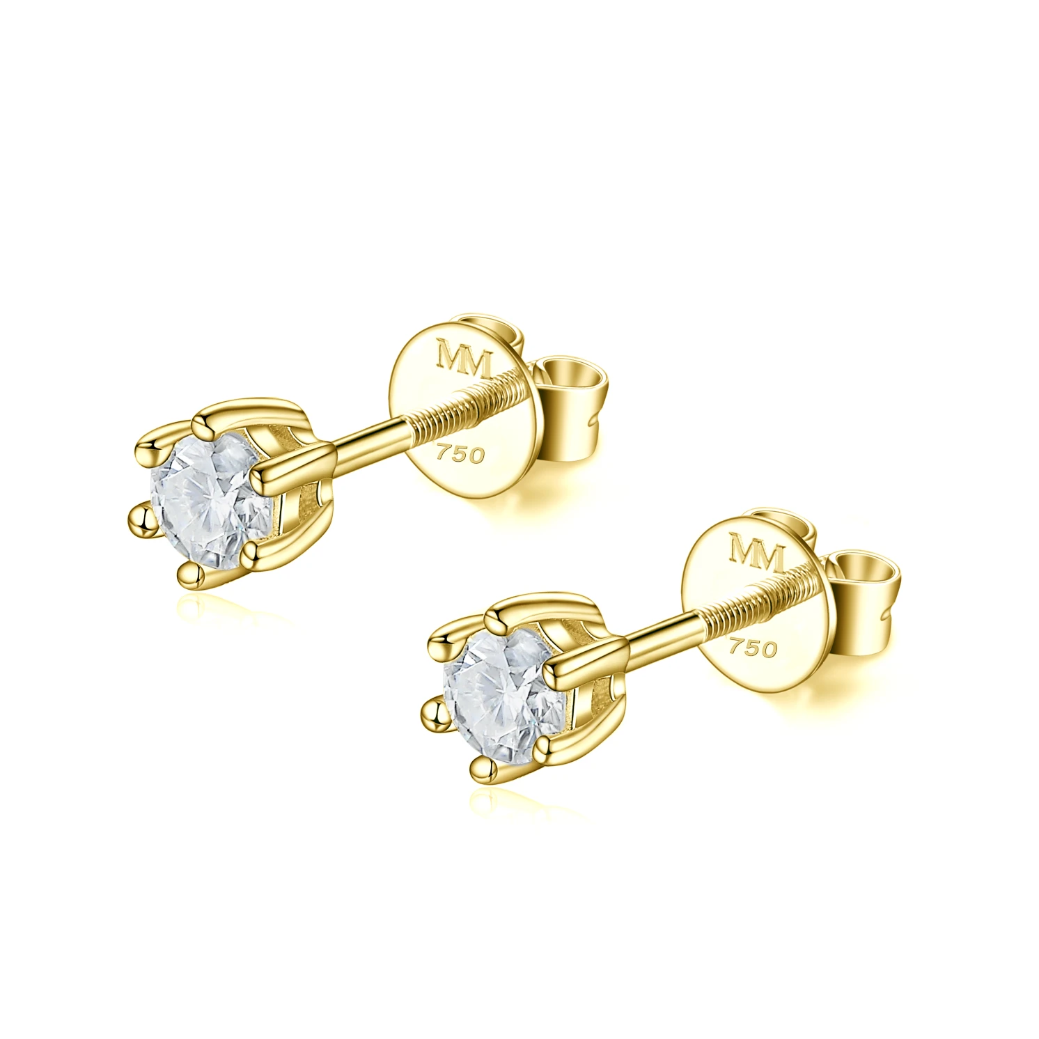 Zephyra - Elegant Screwback Moissanite Stud Earrings Zephyra - Elegant Screwback Moissanite Stud Earrings