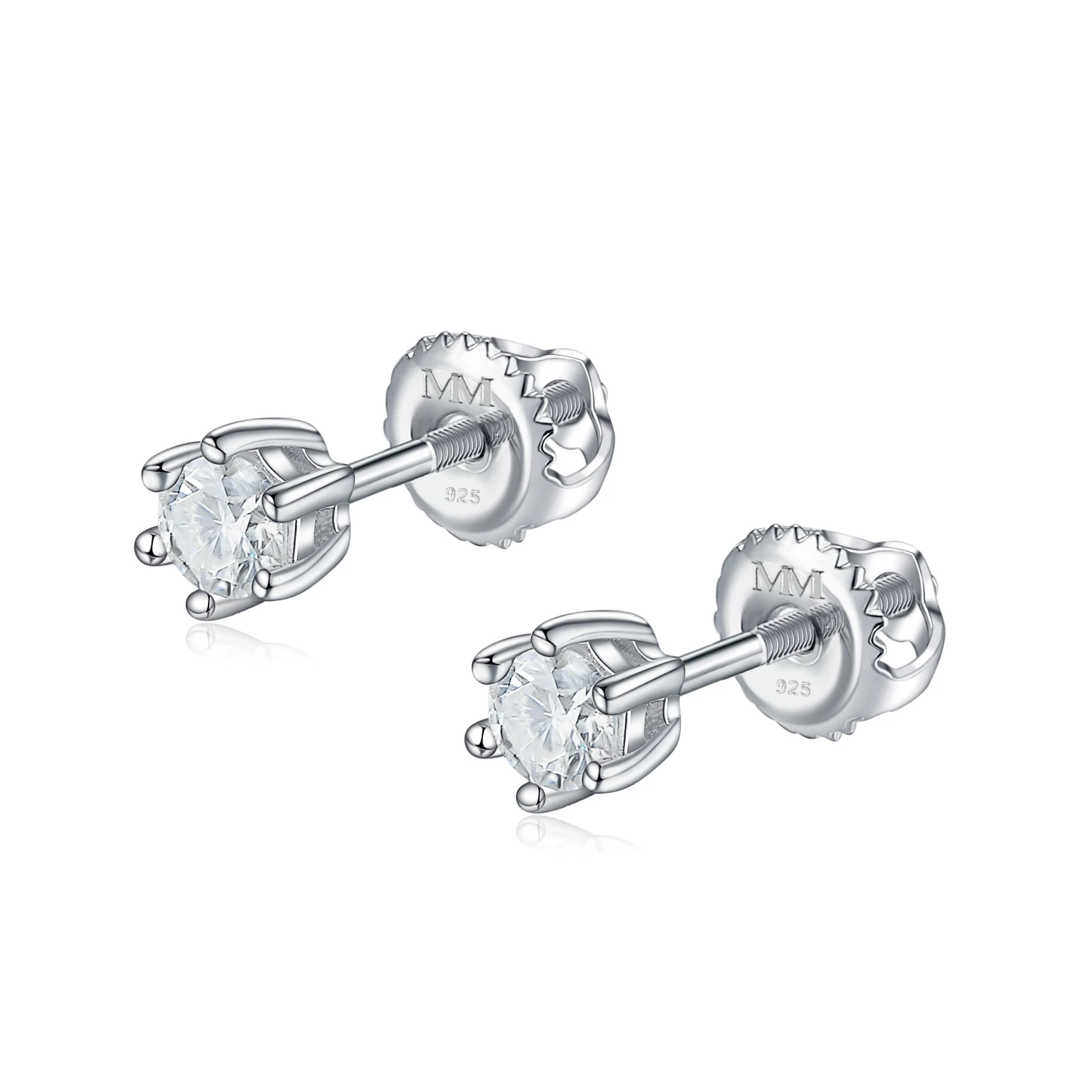 Zephyra - Elegant Screwback Moissanite Stud Earrings Zephyra - Elegant Screwback Moissanite Stud Earrings