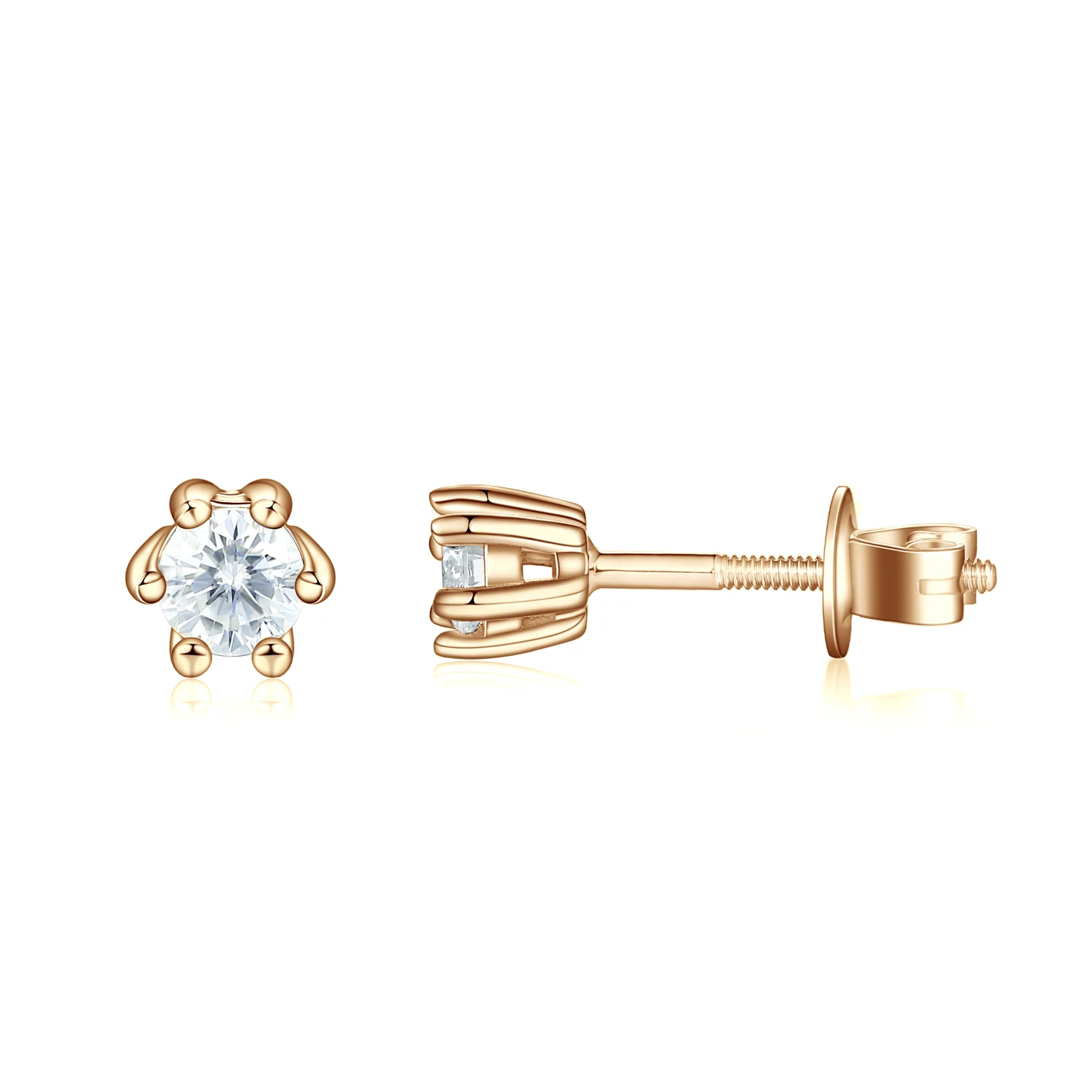 Zephyra - Elegant Screwback Moissanite Stud Earrings Zephyra - Elegant Screwback Moissanite Stud Earrings