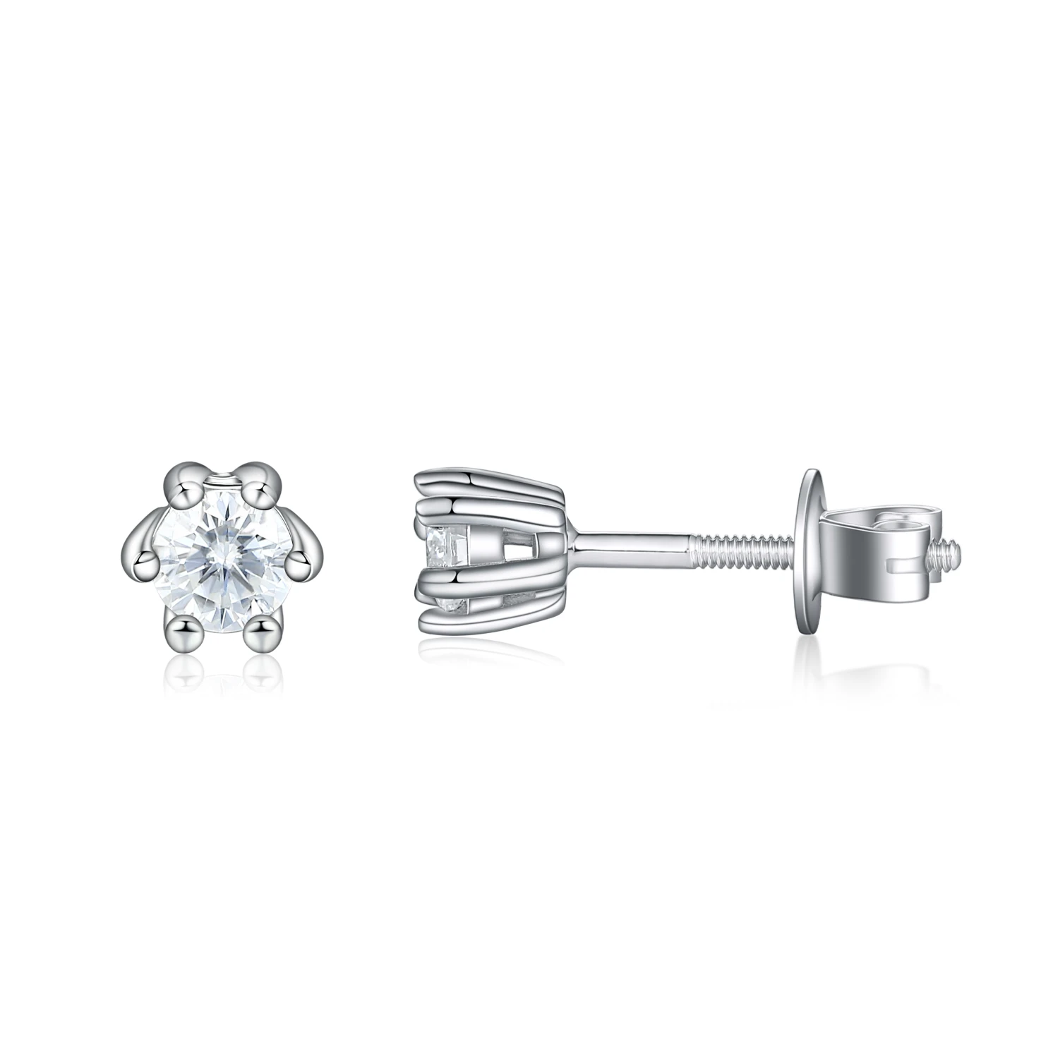 Zephyra - Elegant Screwback Moissanite Stud Earrings Zephyra - Elegant Screwback Moissanite Stud Earrings