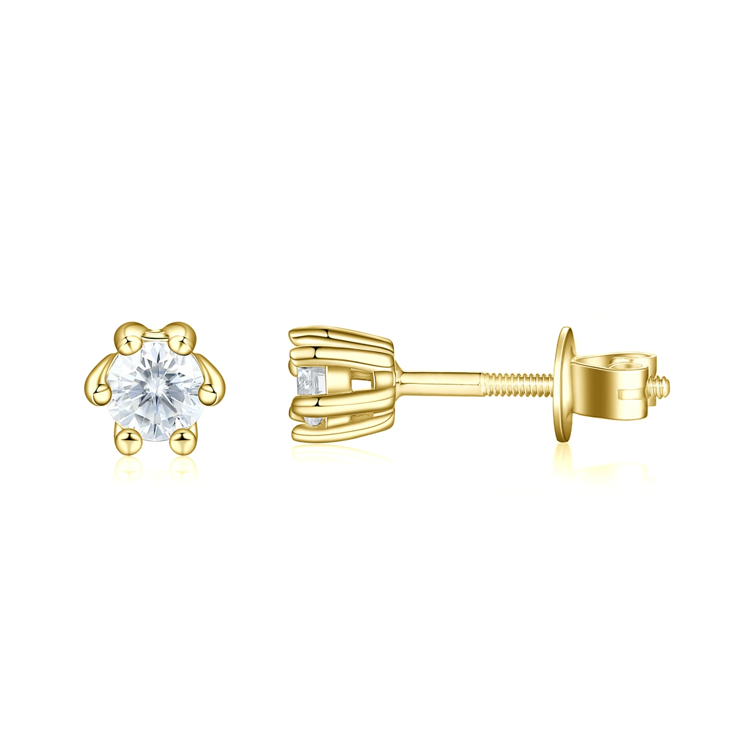 Zephyra - Elegant Screwback Moissanite Stud Earrings Zephyra - Elegant Screwback Moissanite Stud Earrings