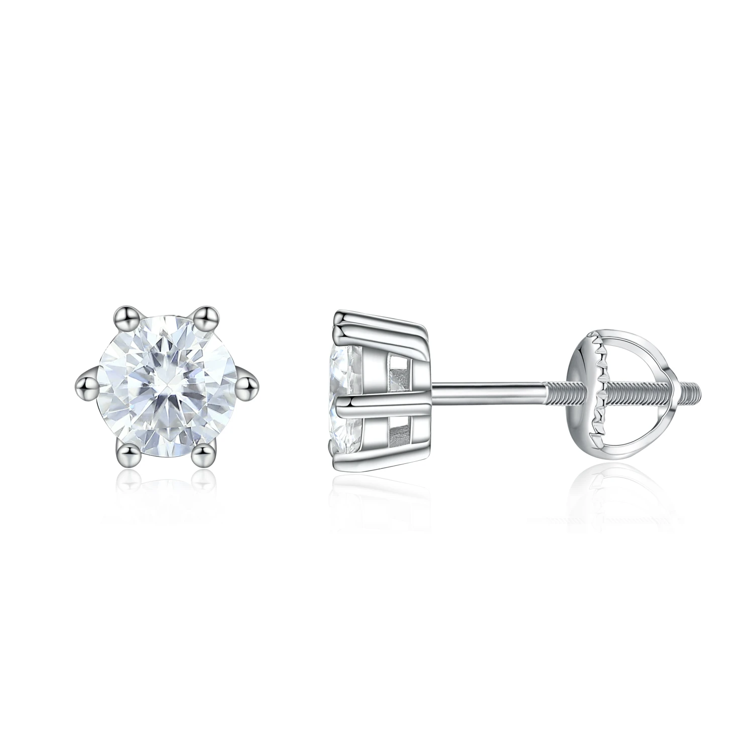 Zephyra - Elegant Screwback Moissanite Stud Earrings Zephyra - Elegant Screwback Moissanite Stud Earrings