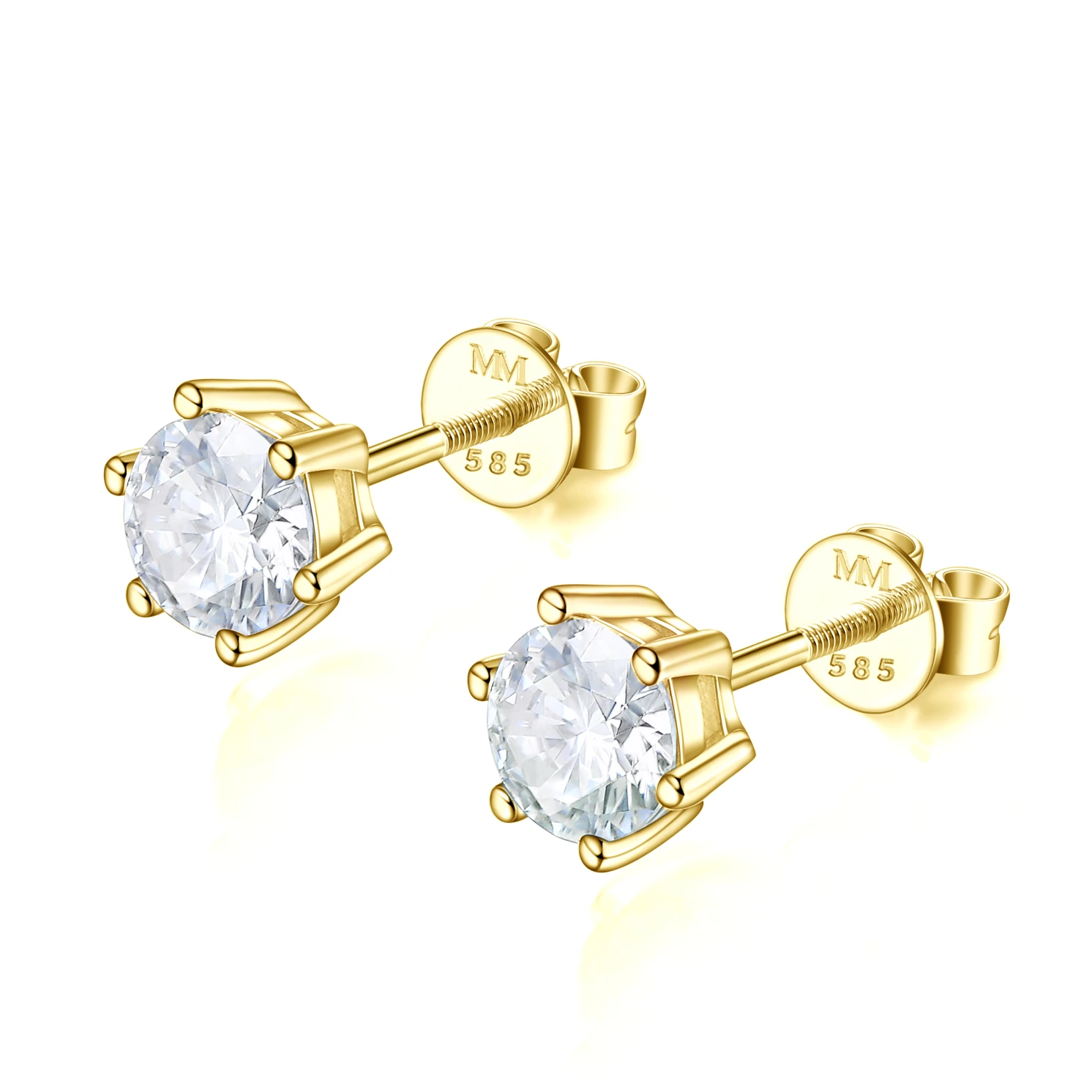 Zephyra - Elegant Screwback Moissanite Stud Earrings Zephyra - Elegant Screwback Moissanite Stud Earrings